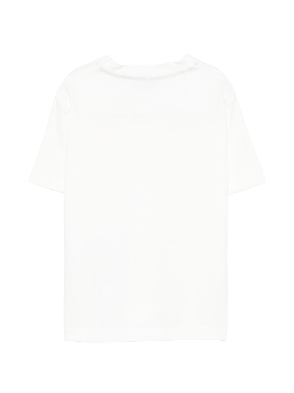 T-shirt per bambino Roberto Cavalli Kids bianca con logo sul petto CBP26090TS WHITE ROBERTO CAVALLI KIDS