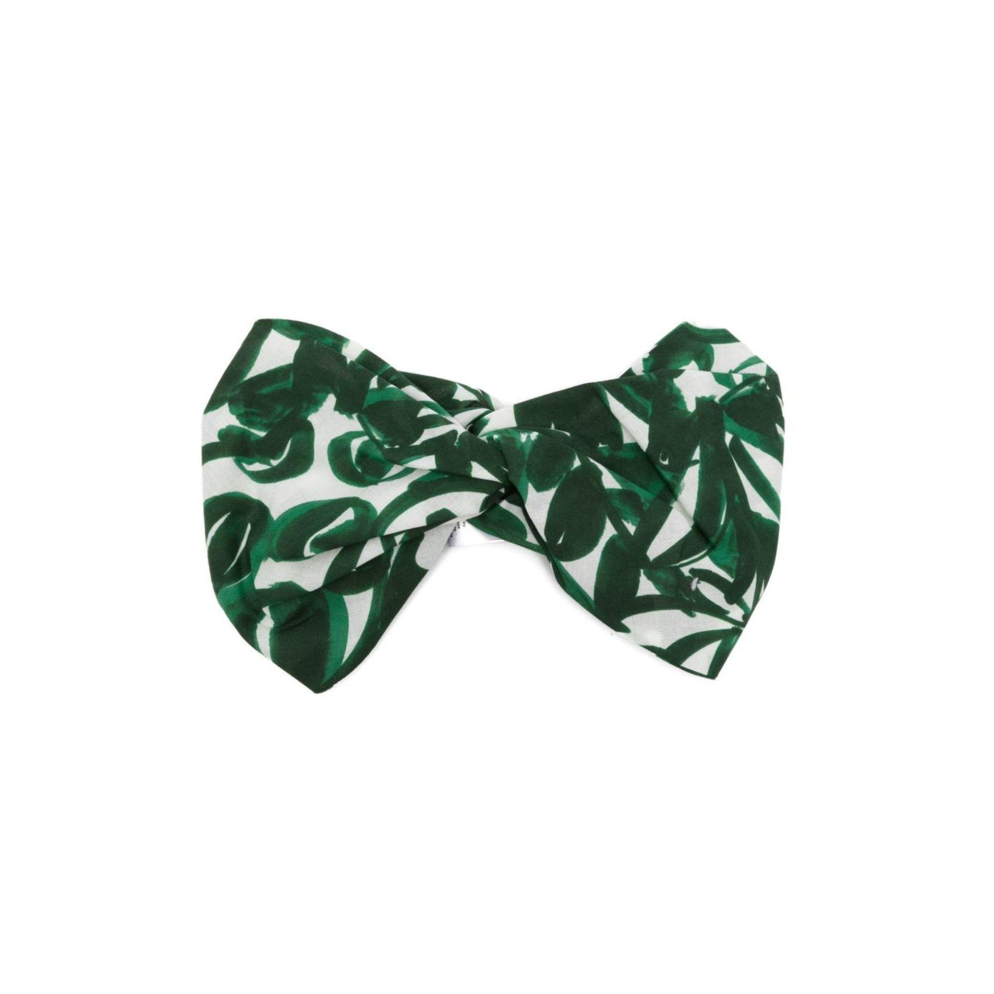 Fascia per capelli per neonata Il Gufo bianco e verde con dettaglio ad incrocio P26GPH0016C4154 573 IL GUFO KIDS