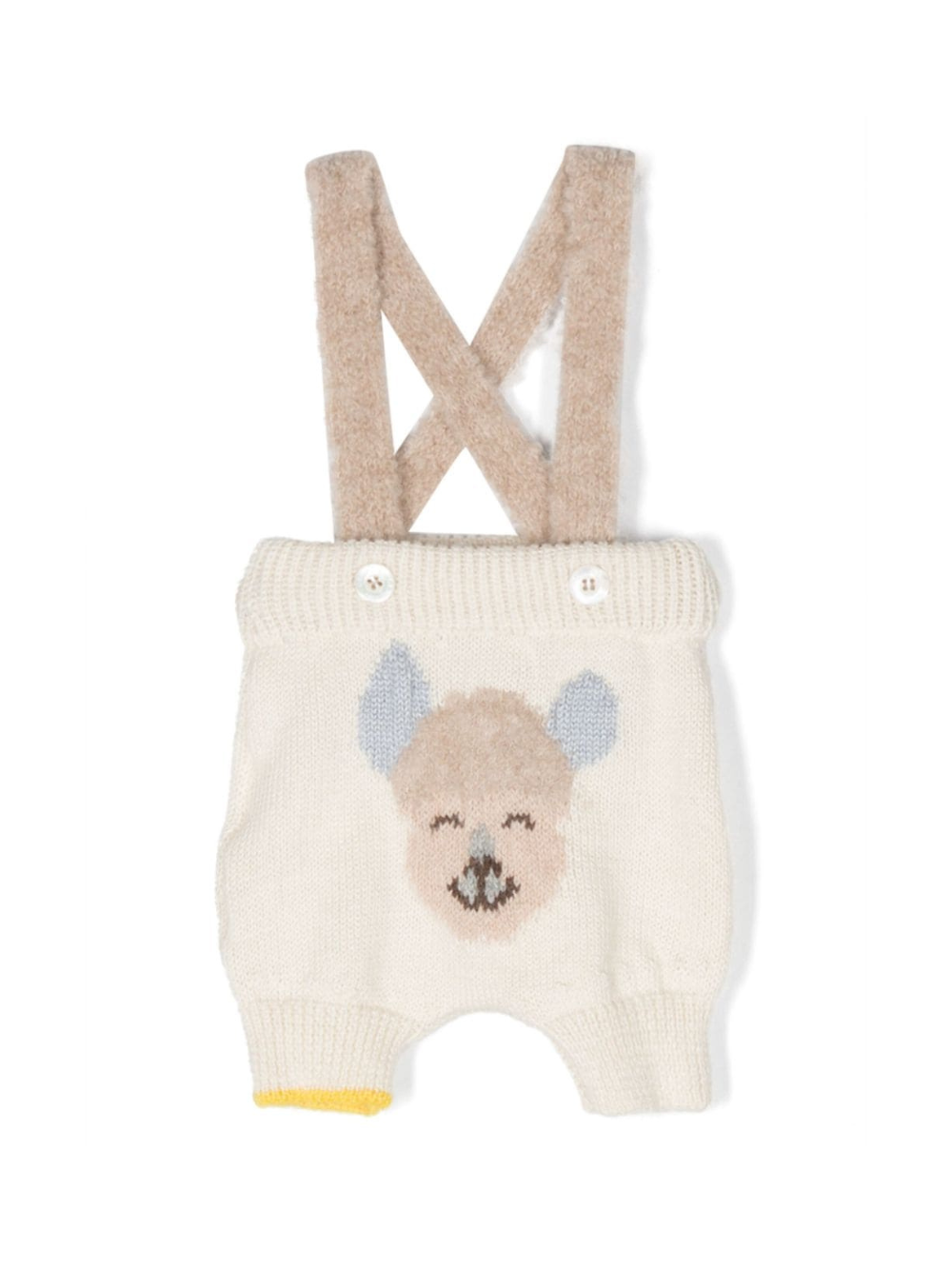 Salopette per neonati Gensami Kids bianco con intarsio PT02BALP BA GENSAMI