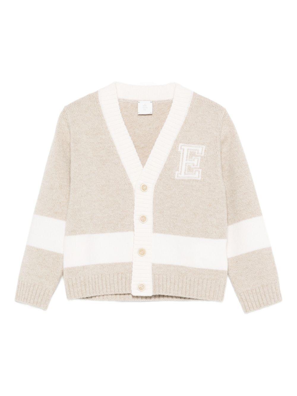 Cardigan per bambino Eleventy Kids beige con scollo a V EX9P60 W0174 116AV ELEVENTY KIDS