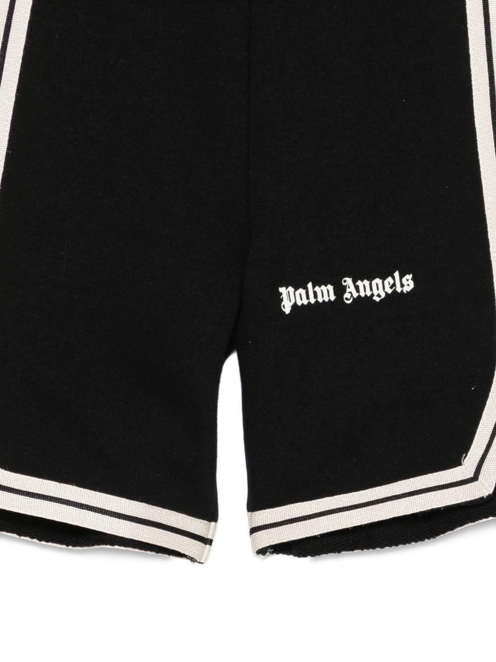 Shorts per bambino Palm Angels Kids nero con dettaglio logo PBCI007S26FLE001 110 PALM ANGELS KIDS
