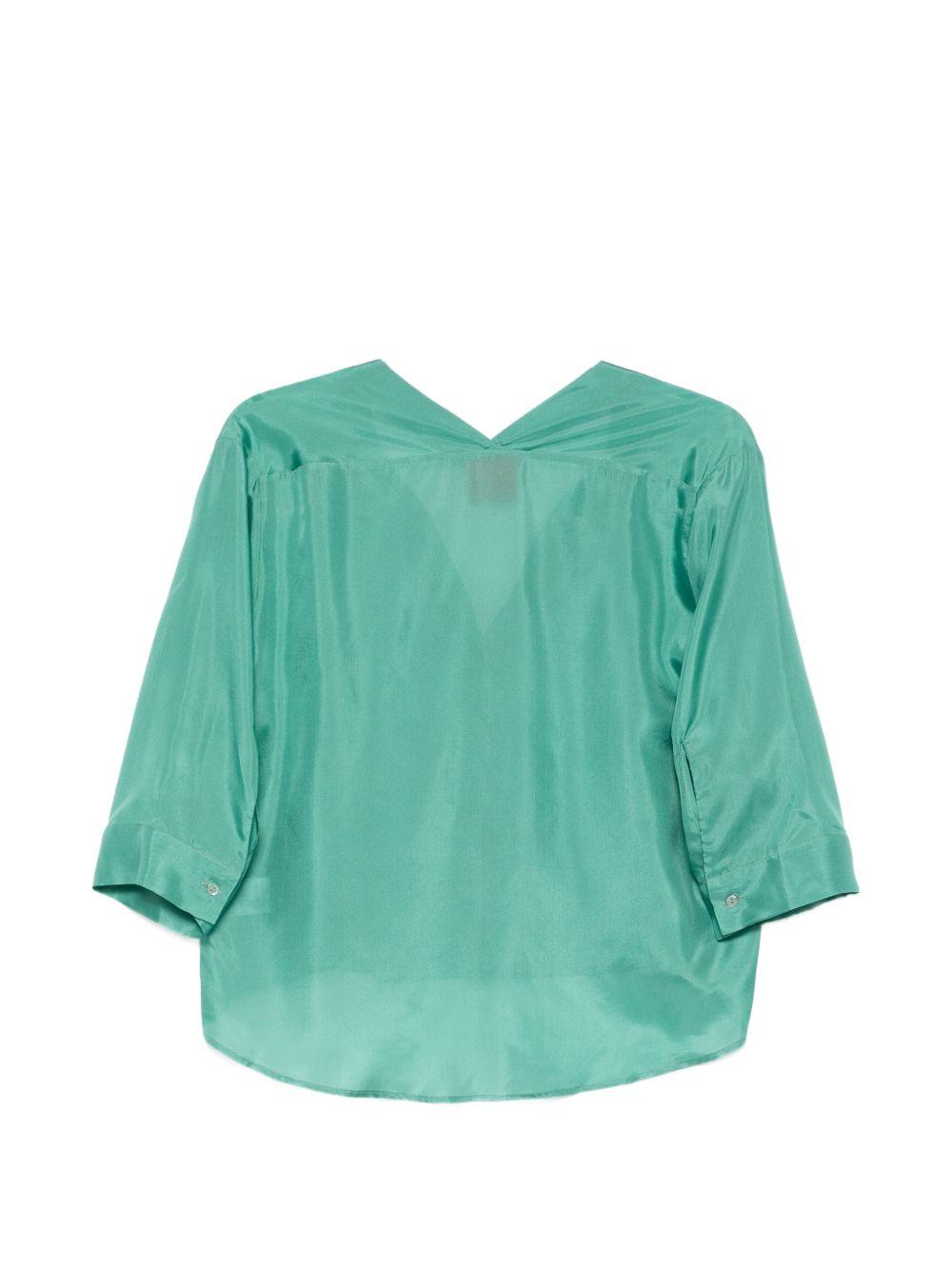 Camicia da donna Merci verde con scollo a V CAM014P MATCHA MERCI