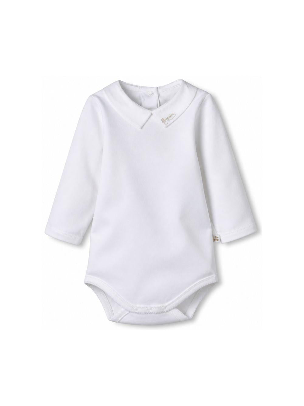Body per neonati Bonpoint bianco con dettaglio logo ricamato PEZUNKN0101 101 BONPOINT KIDS