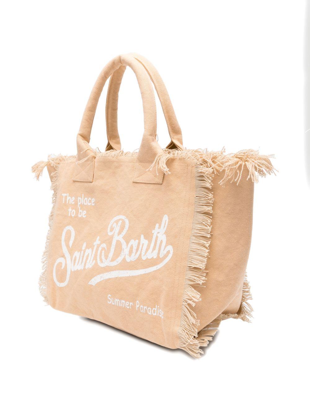 Borsa Vanity MC2 Saint Barth beige con stampa del logo sul davanti VANI001 00102L MC2 ST. BARTH KIDS