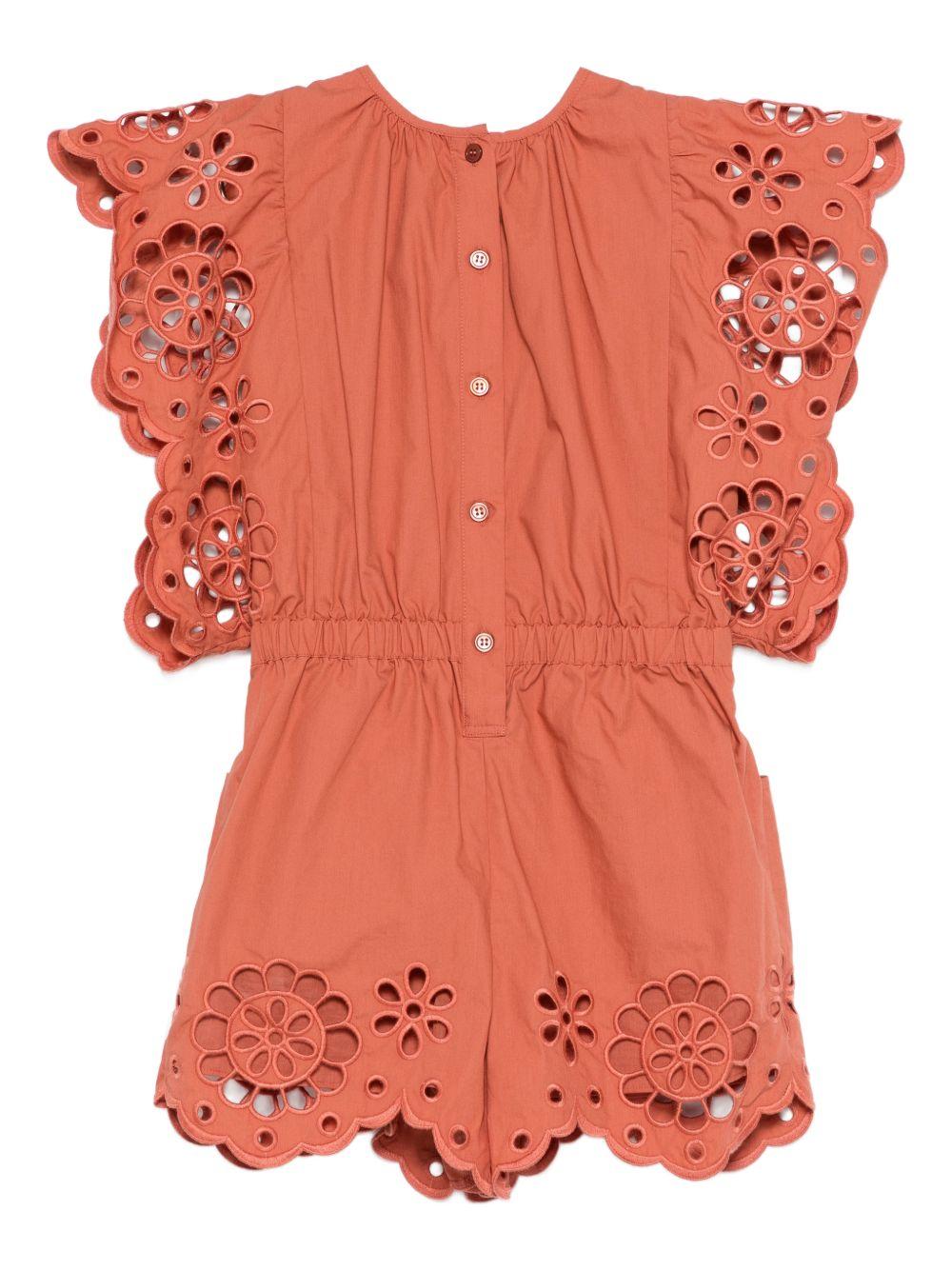 Tutina Awaken per bambina Zimmermann Kids arancione con dettagli smerlati 5920YR S261 ZIMMERMANN KIDS