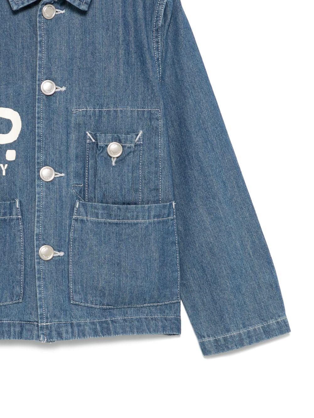 Giacca per bambina C.P. Company Kids in denim con stampa CUA003L0E31 81161 C.P.COMPANY KIDS