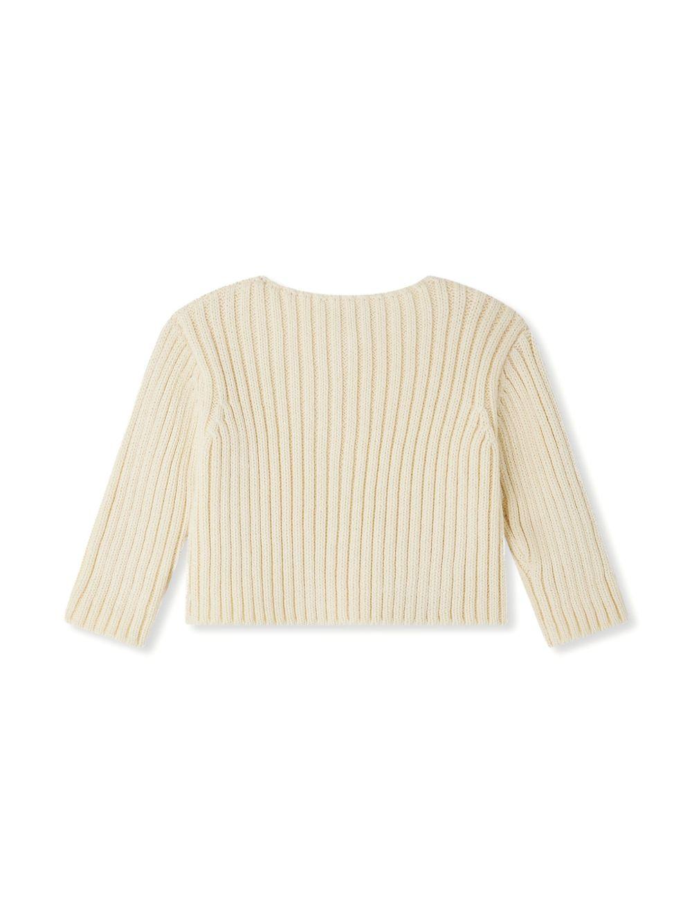 Cardigan Esil per neonata Bonpoint beige con scollo rotondo S05ZCAK00009 031 BONPOINT