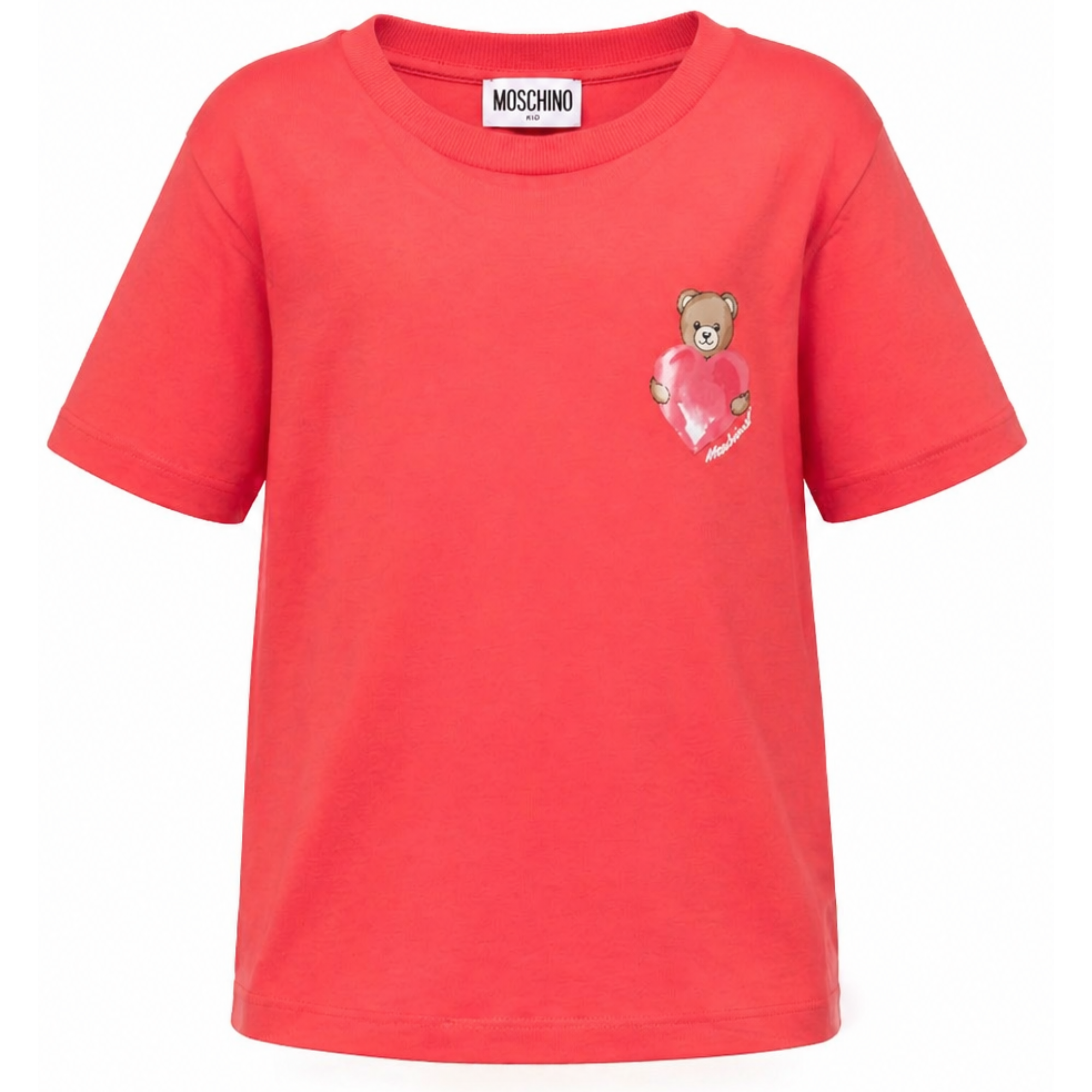 T-shirt per bambina Moschino Kids rossa con stampa Teddy Bear HDM076LBA00 50109 MOSCHINO KIDS