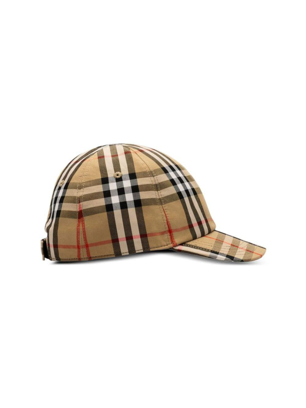 Cappello da baseball per bambino Burberry Kids beige con motivo Check 8117411 B9368 BURBERRY KIDS