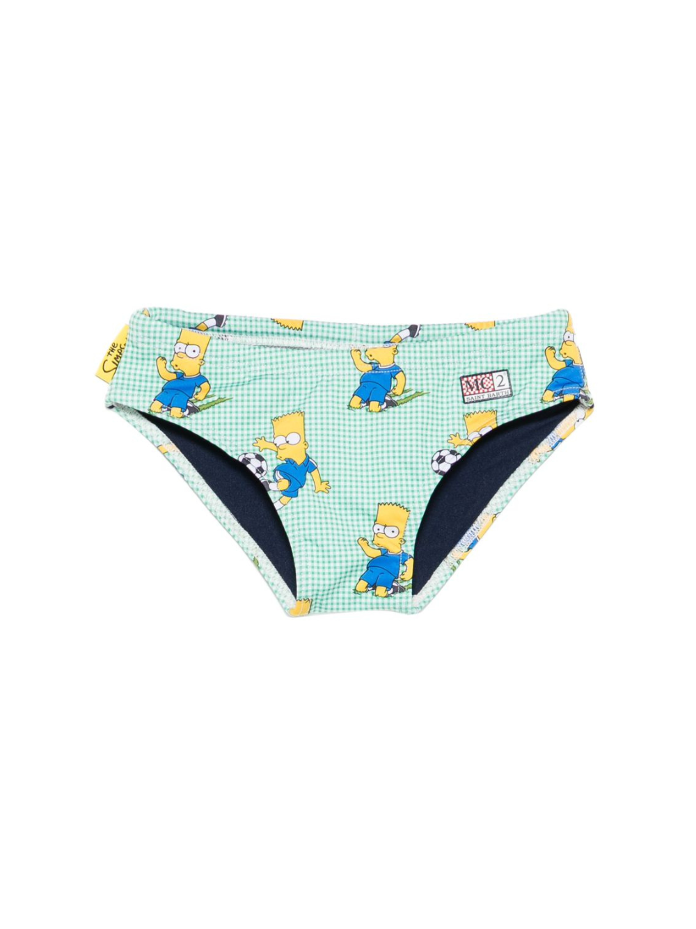 Slip da bagno per bambibno MC2 Saint Barth Kids verde con motivo a quadretti BIL0001 03641L MC2 ST. BARTH KIDS