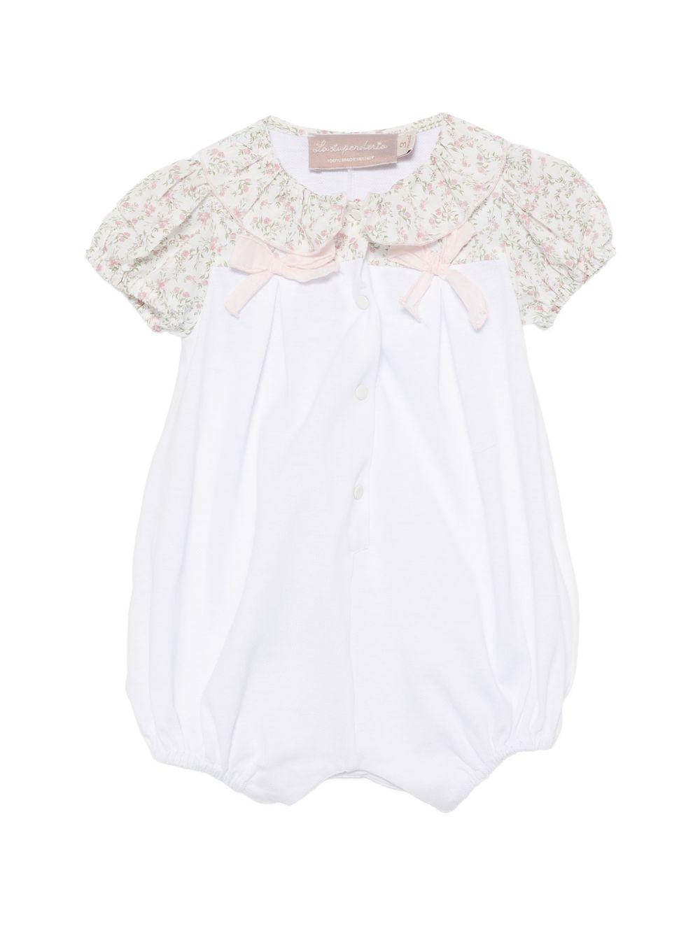 Tutina per neonata La Stupenderia bianca con stampa floreale 2TBTT58 T74 LA STUPENDERIA