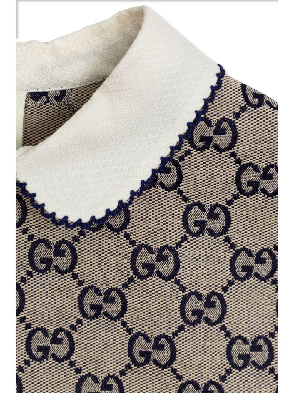 Abito per bambina Gucci Kids beige con stampa logo all-over 798380XWA2M 9118 GUCCI KIDS