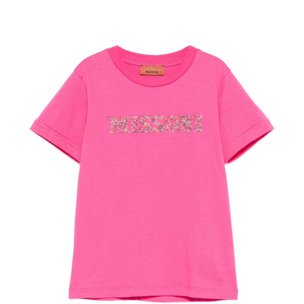 T-shirt per bambina Missoni Kids rosa con dettagli decorativi MY8A81 Z3672 513 MISSONI KIDS
