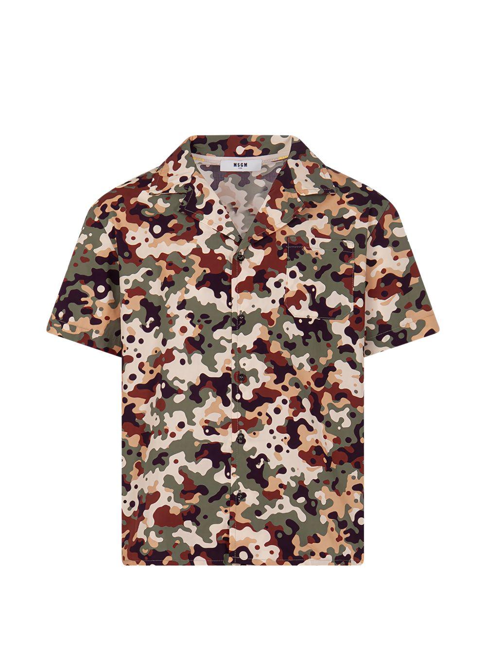 Camicia per bambino MSGM Kids multicolore con stampa camouflage S6MSJBSI193 167 MSGM KIDS