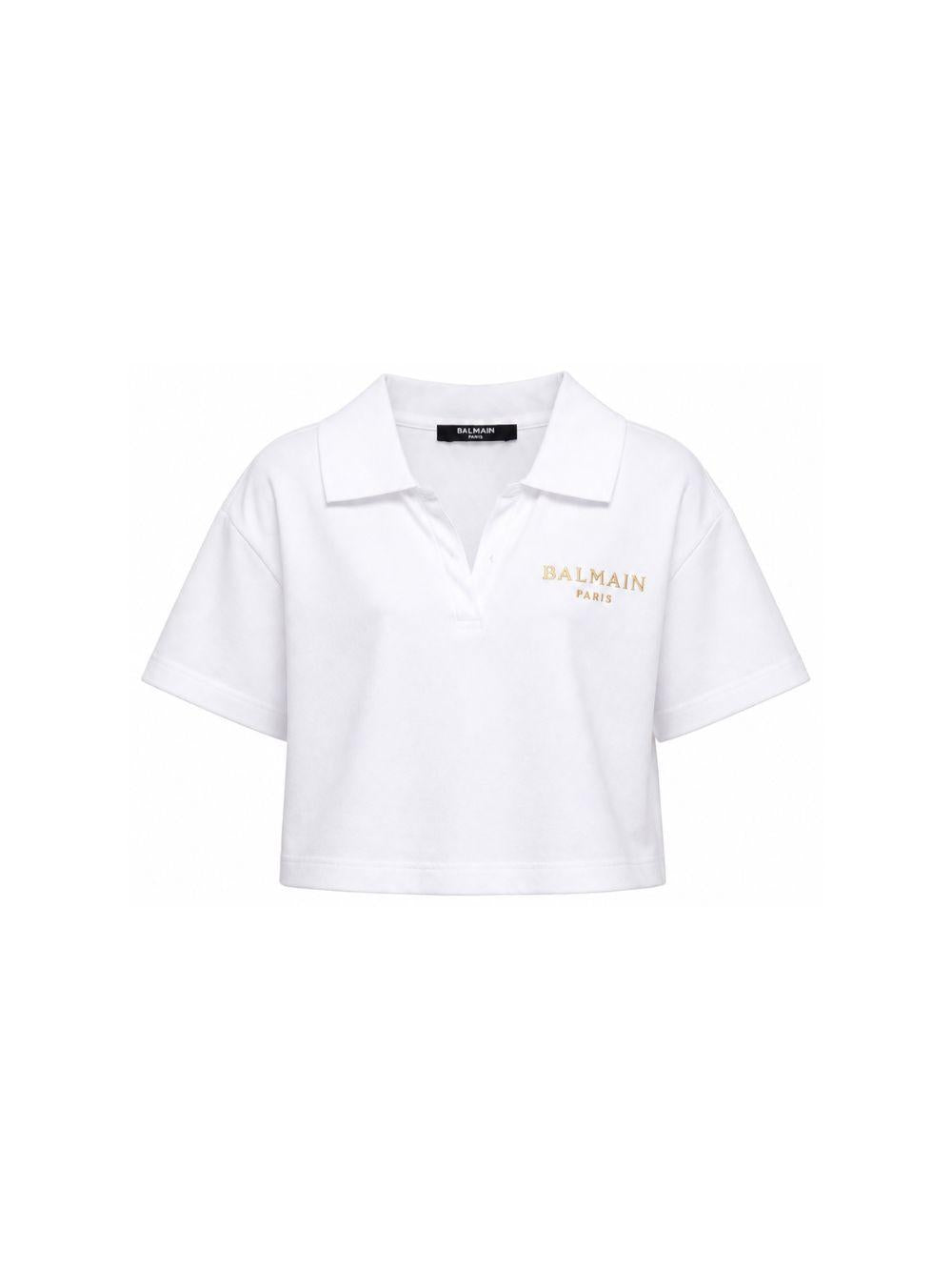 T-shirt per bambina Balmain Kids bianca con design crop BY8B31 Z3658 100BC BALMAIN KIDS