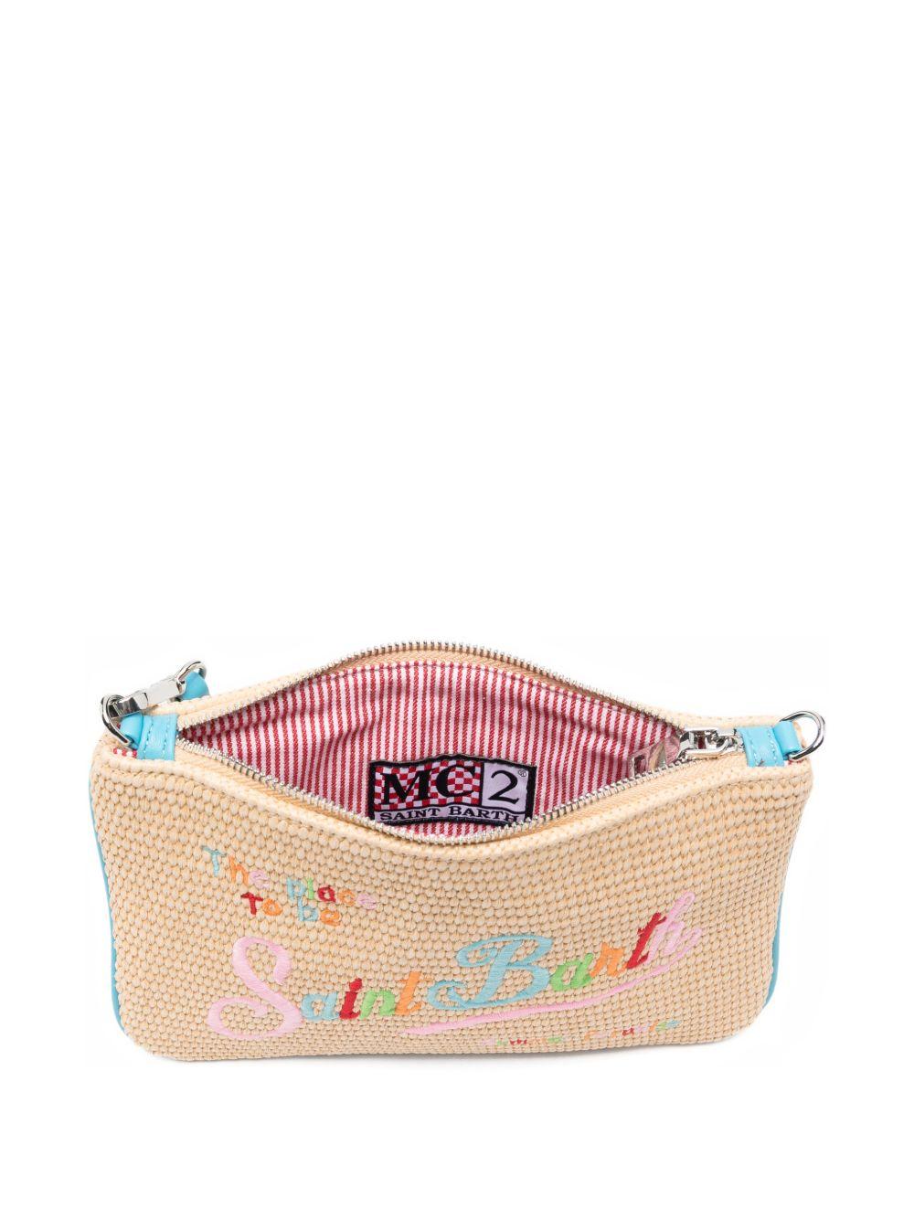 Pochette Parisienne MC2 Saint Barth beige con ricamo logo multicolor PAR0021 02737L MC2 ST. BARTH KIDS