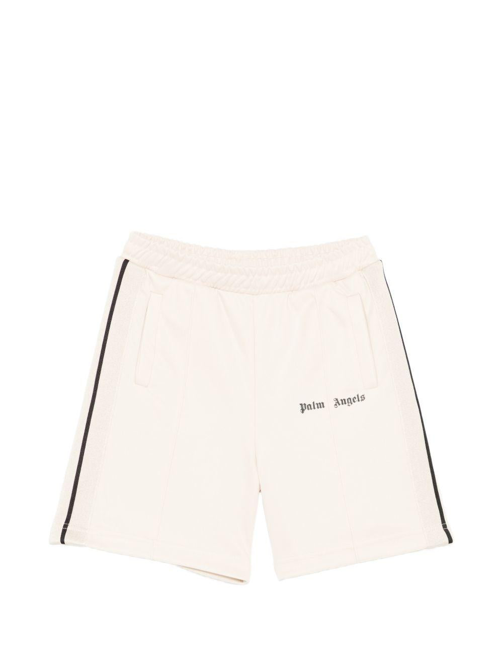 Shorts per bambino Palm Angels Kids beige con dettaglio strisce laterali PBCL001S26FAB001 092 PALM ANGELS KIDS