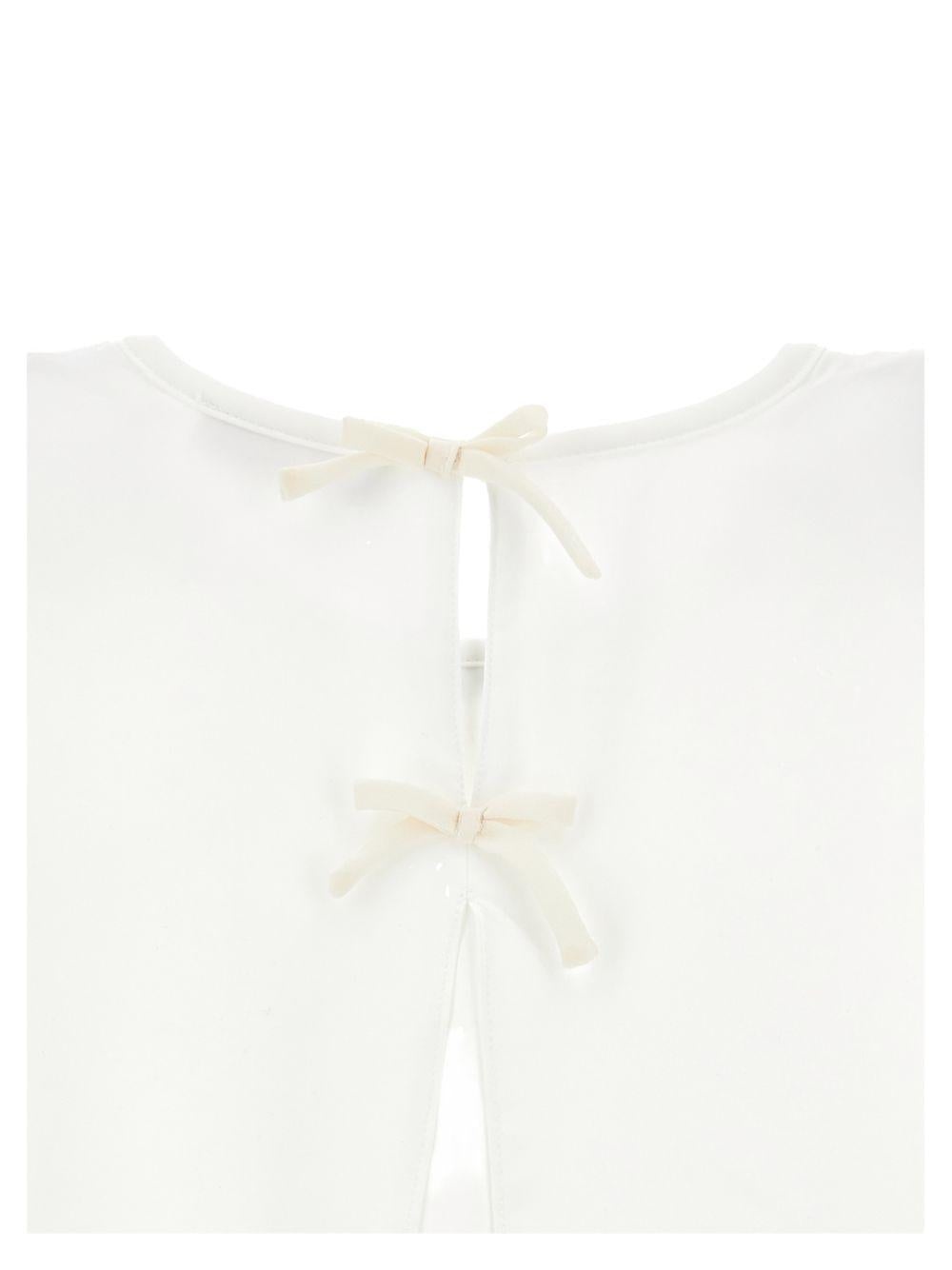 Blusa per bambina Monnalisa bianca con dettaglio fiocco posteriore 17G303 7113 0001 MONNALISA KIDS