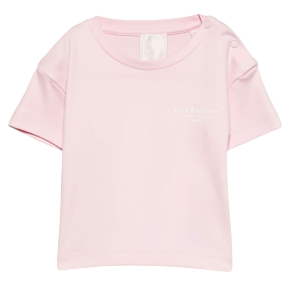 T-shirt per neonati Givenchy Kids rosa con logo sul davanti H31184 44Z GIVENCHY KIDS