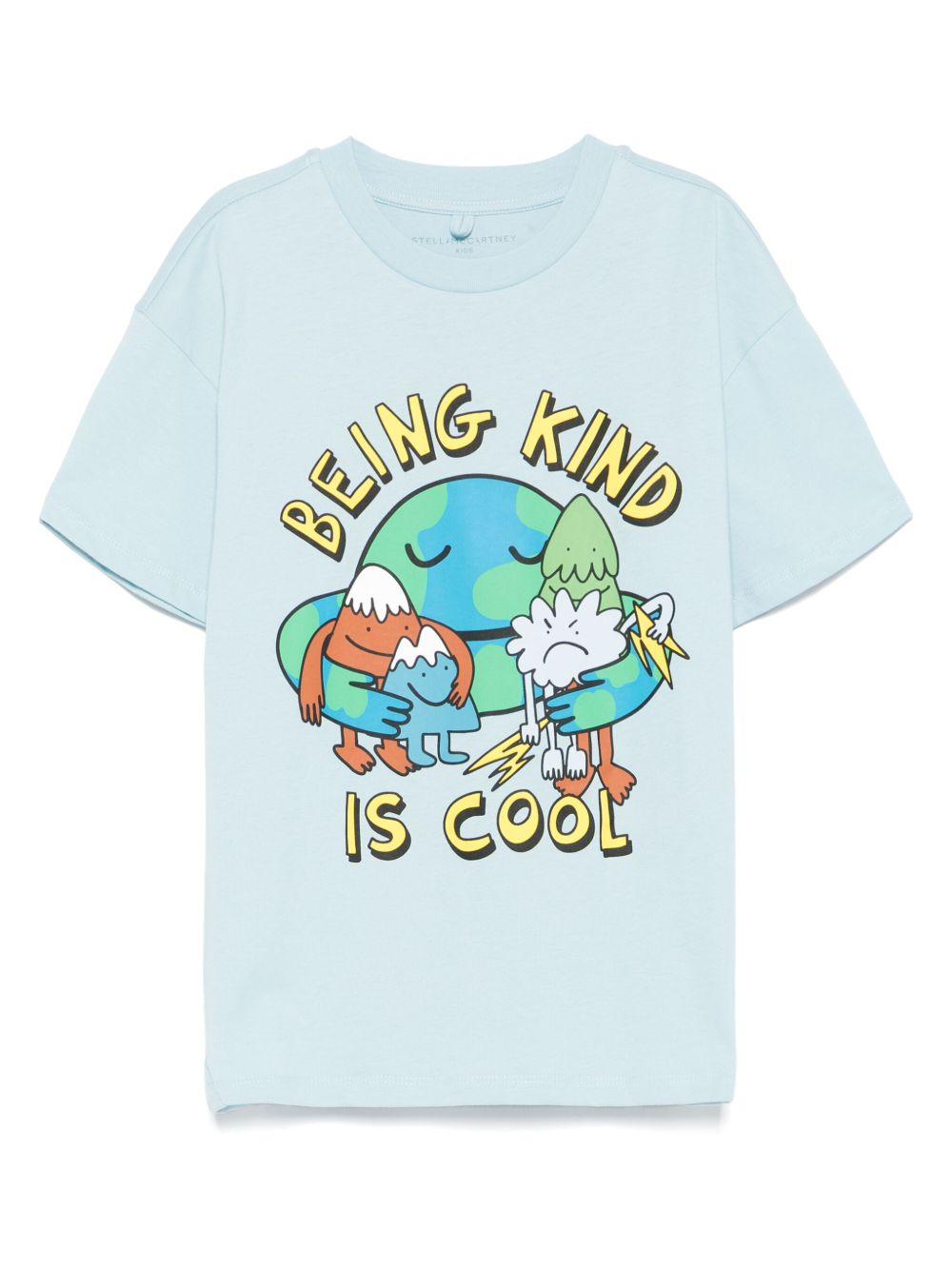 T-shirt per bambino Stella McCartney Kids azzurro con stampa grafica TX8P41 Z0434 670 STELLA McCARTNEY KIDS