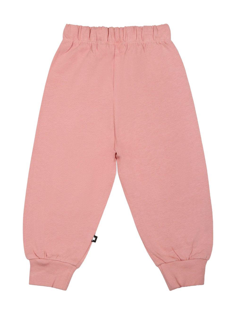 Pantaloni sportivi con stampa per neonata Molo rosa con orli alle caviglie 6S25I206 8283 MOLO KIDS