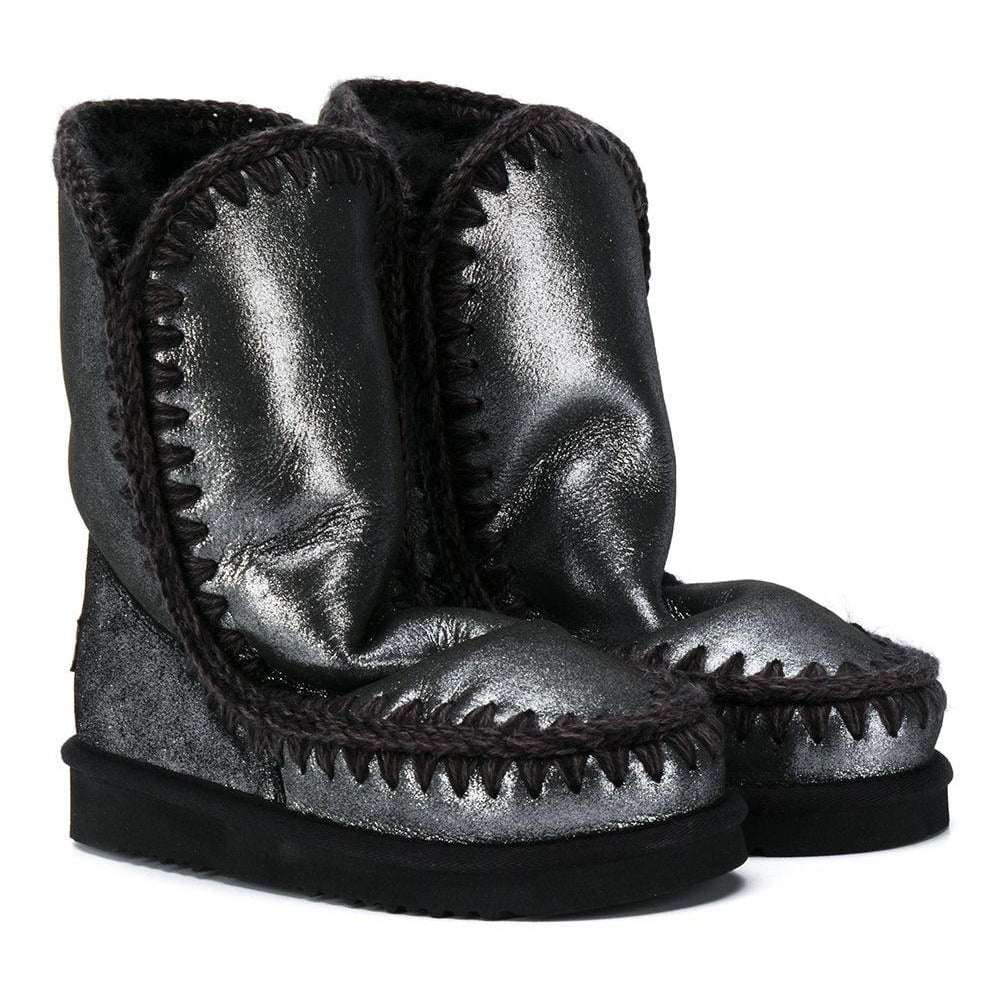 Stivali con cuciture a contrasto per bambina Mou Kids nero con punta tonda FW101000C MGBLK MOU KIDS