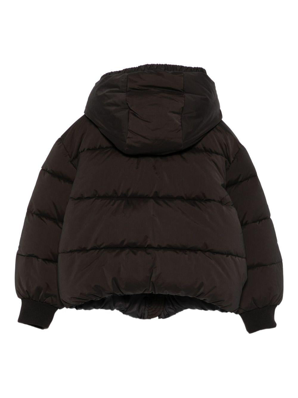 Giubbino trapuntato per bambina Monnalisa nero con cappuccio 17F103 6022 0050 MONNALISA