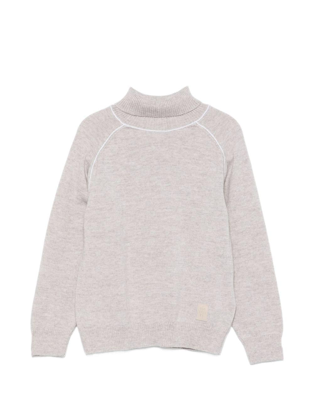 Maglione per bambino Eleventy Kids beige con collo alto EZ9H10 Z3403 879AV ELEVENTY KIDS