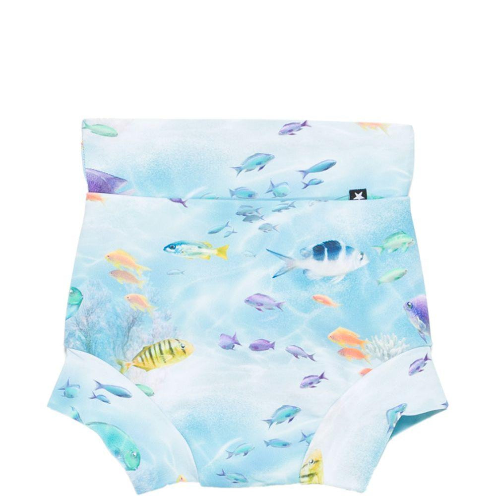 Costume da bagno per neonato Molo azzurri con stampa pesci 8S26P307 9533 MOLO KIDS