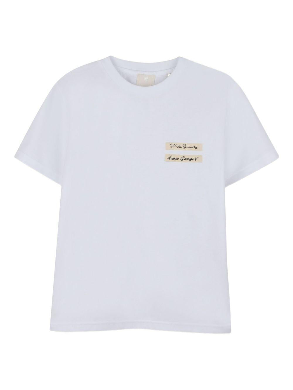 T-shirt per bambina Givenchy Kids bianca con logo sul davanti H30959 10P GIVENCHY KIDS