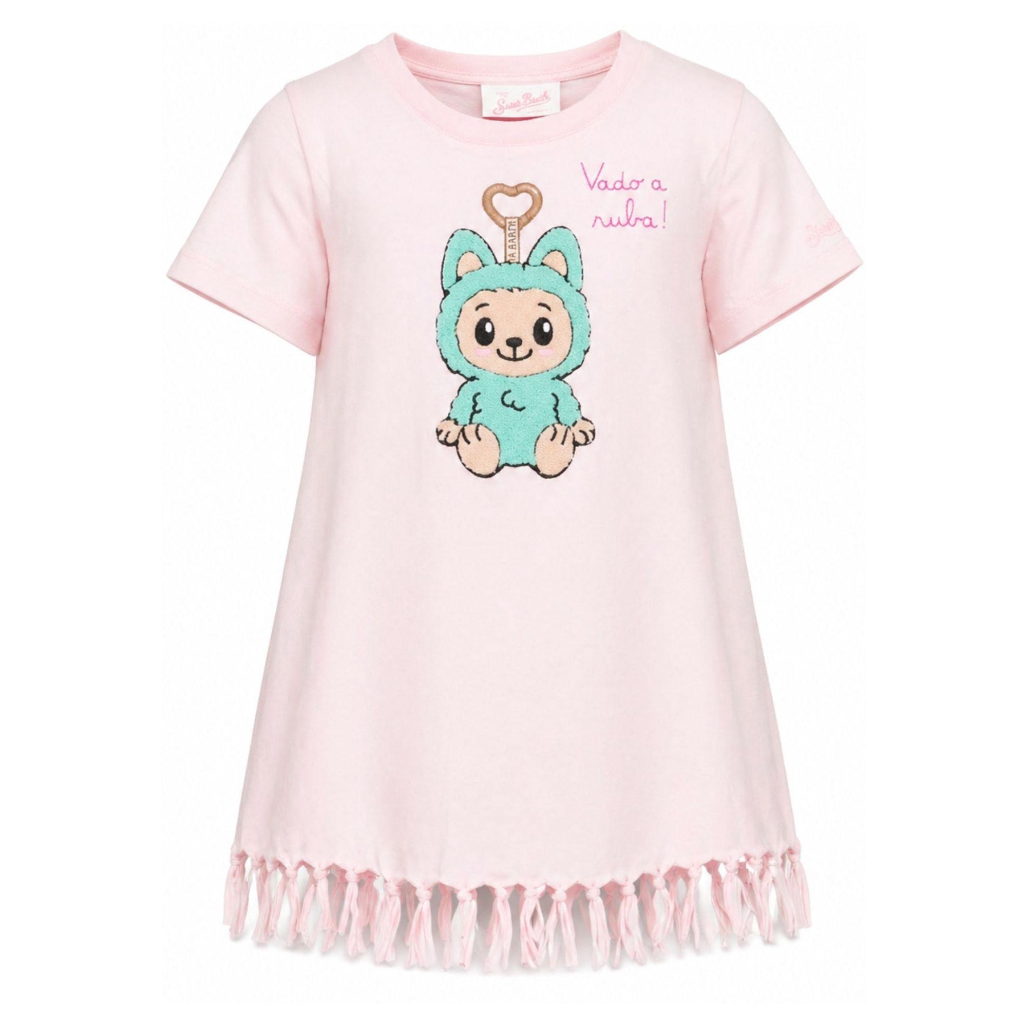 T-shirt per bambina MC2 Saint Barth Kids rosa con stampa grafica ABY0001 00960L MC2 ST. BARTH KIDS