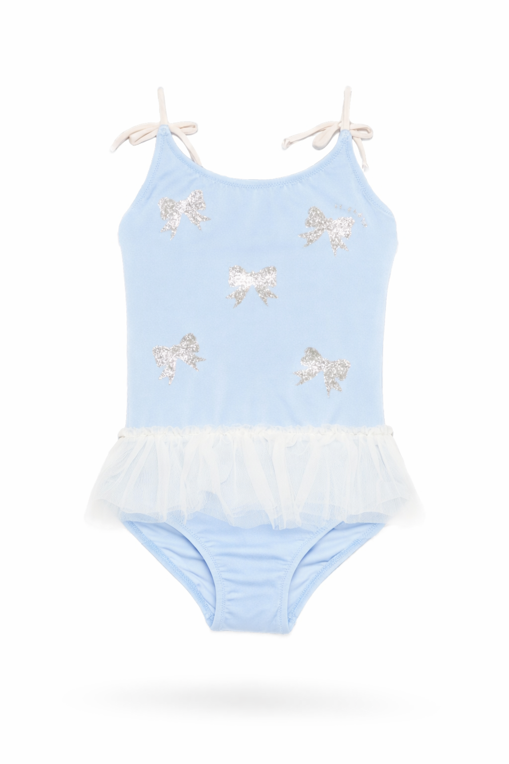 Costume intero per bambina MC2 Saint Barth Kids azzurro con stampa grafica fiocchi DANC0001 03050L MC2 ST. BARTH KIDS