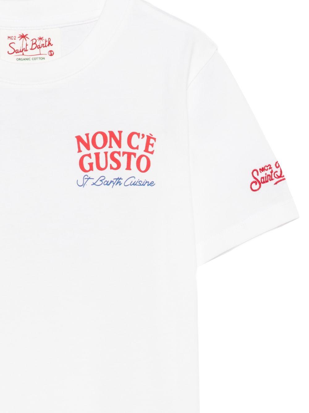 T-shirt per bambino MC2 Saint Barth Kids bianca con stampa grafica sul retro PRL0001 02008L MC2 ST. BARTH KIDS
