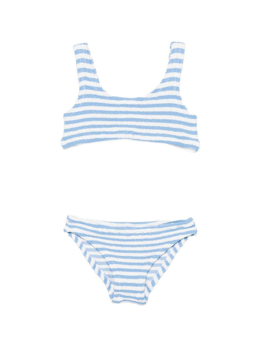 Bikini per bambina MC2 Saint Barth Kids azzurro con design a righe BAK0002 02674L MC2 ST. BARTH KIDS