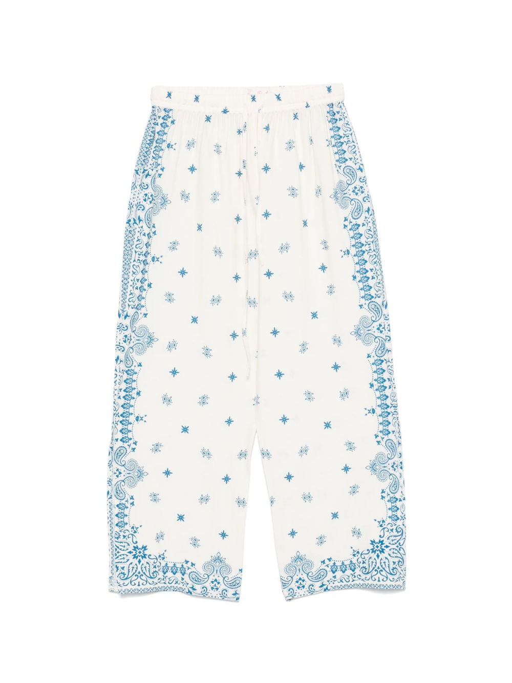 Pantaloni per donna MC2 Saint Barth Ikaria bianco con stampa grafica all-over IKA0001 05480H MC2 ST. BARTH