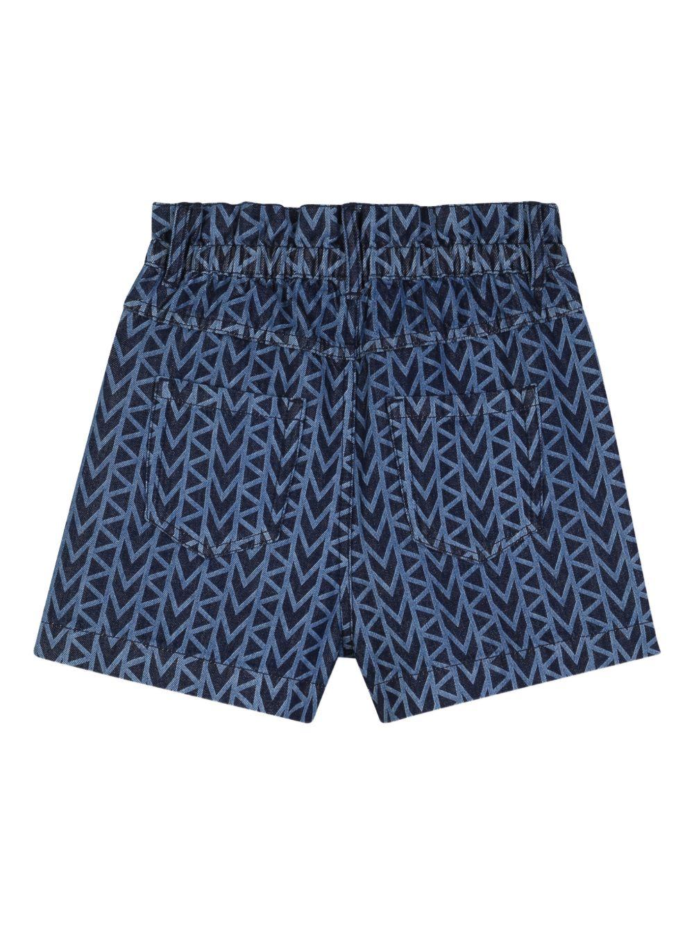 Shorts per bambina Michael Kors Kids blu con stampa geometrica R30570 Z10 MICHAEL KORS KIDS