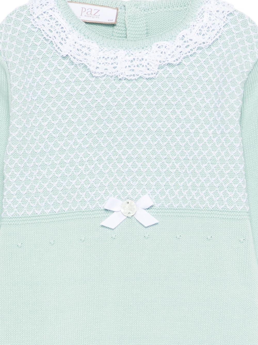 Pigiama per neonata Paz Rodriguez verde acqua con fiocco in pizzo Cauce 005-123466 1301 PaZ RODRIGUEZ KIDS