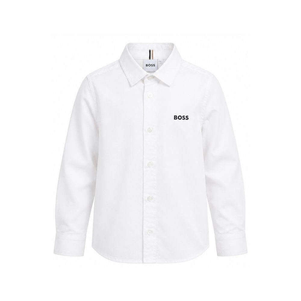 Camicia per bambino Boss Kids Bianca a maniche lunghe con logo J52675 N50 BOSS KIDS