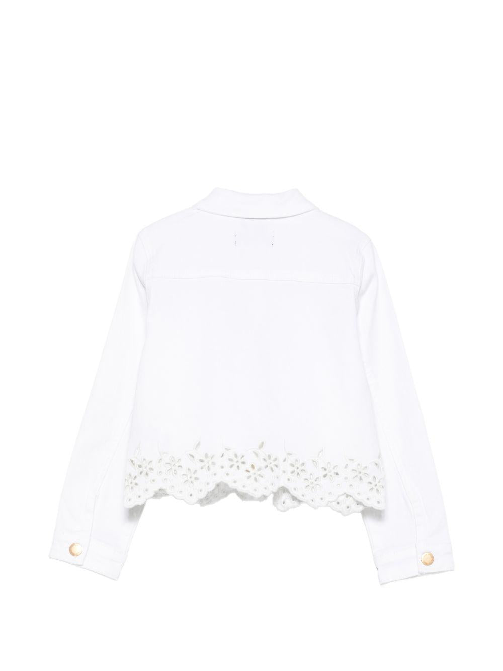 Giubbino per bambina Molo bianco con orlo ricamato 5S26M310 5636 MOLO