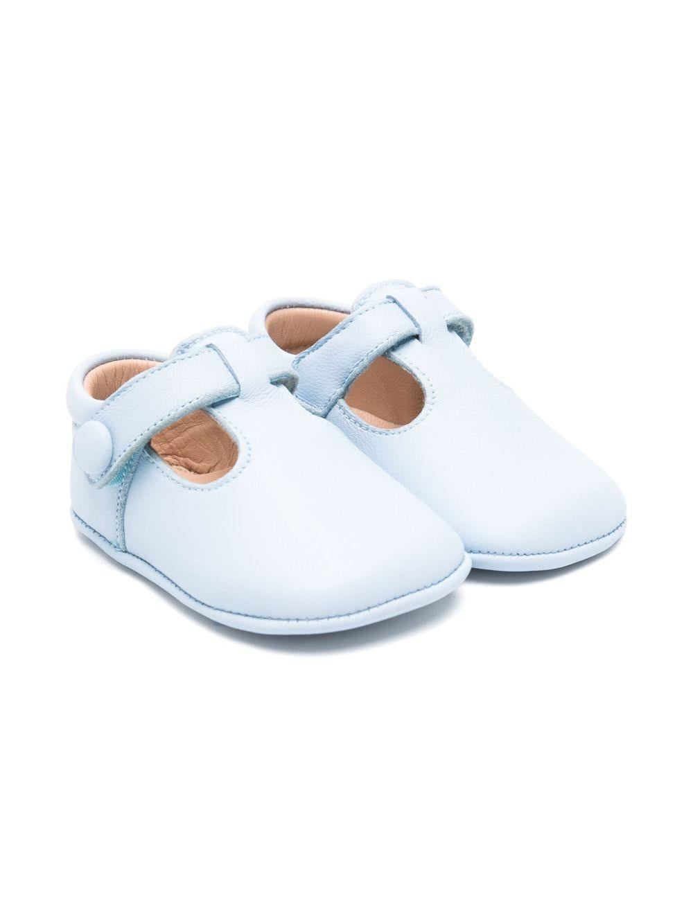 Scarpe primi passi per neonato eli1957 azzurro con soletta in pelle con logo 0369AL CELESTE ElI