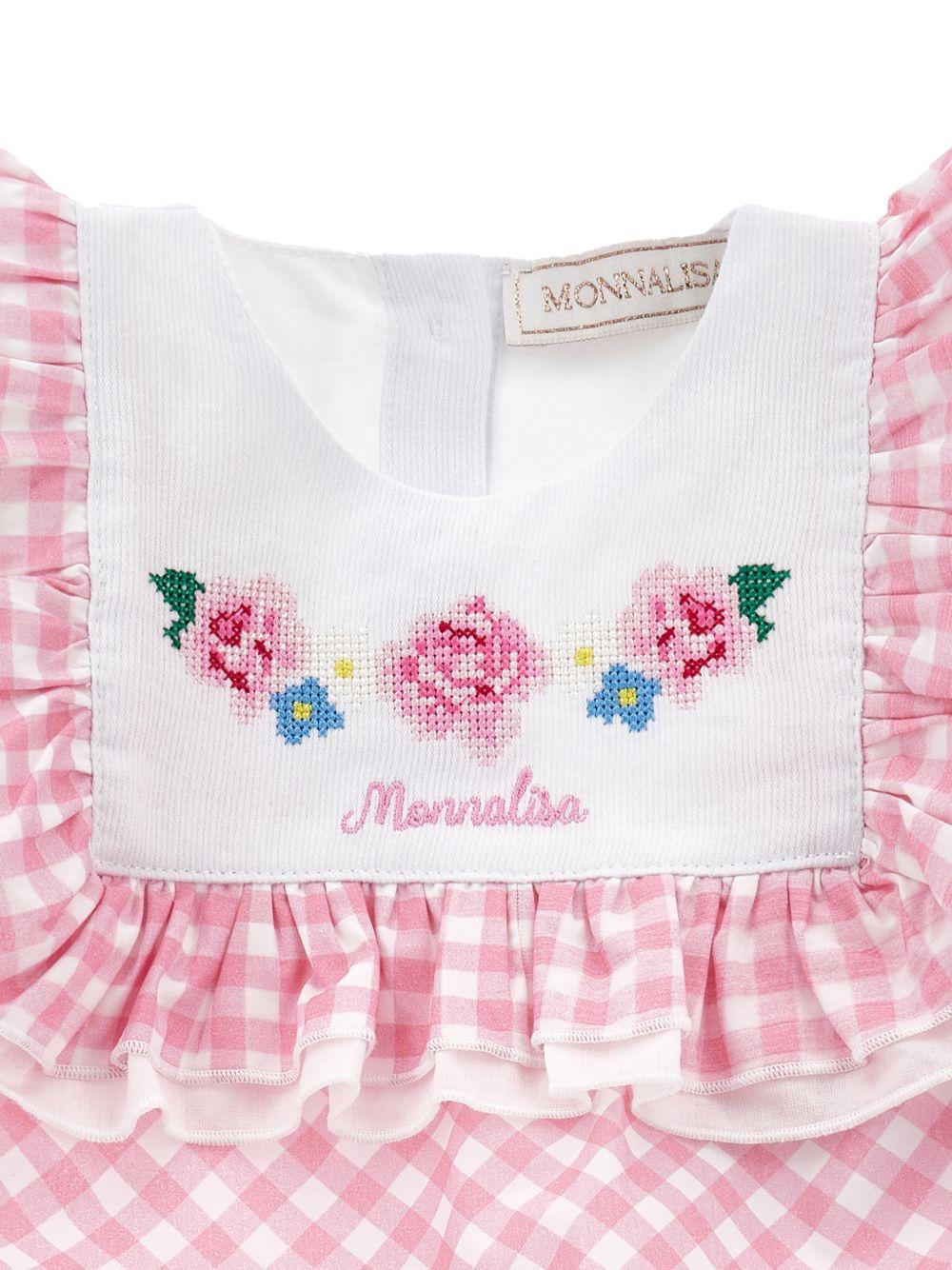 Tutina per neonata Monnalisa rosa a fiori con ruches 35G203 7011 9990 MONNALISA KIDS