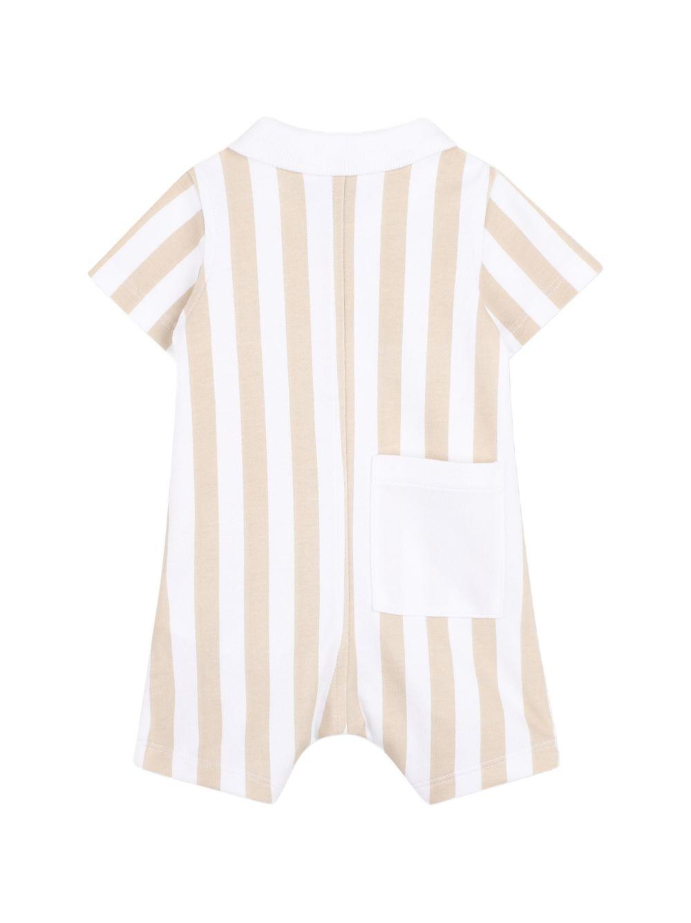 Tutina per neonato Boss Kids beige con motivo a righe verticali J53032 249 BOSS KIDS
