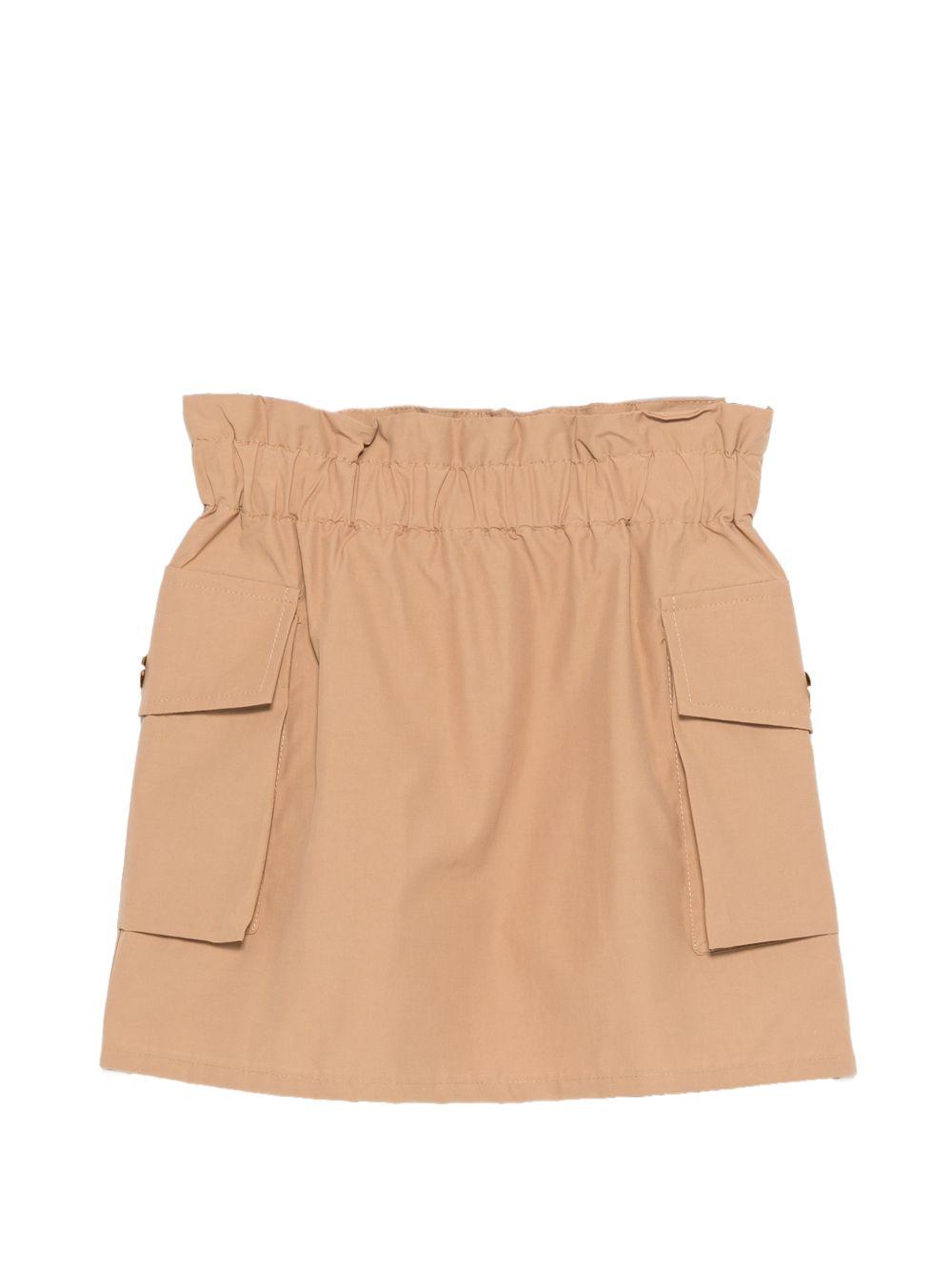 Minigonna per bambina Balmain Kids beige con tasche a patta BY7B01 B0094 116 BALMAIN KIDS