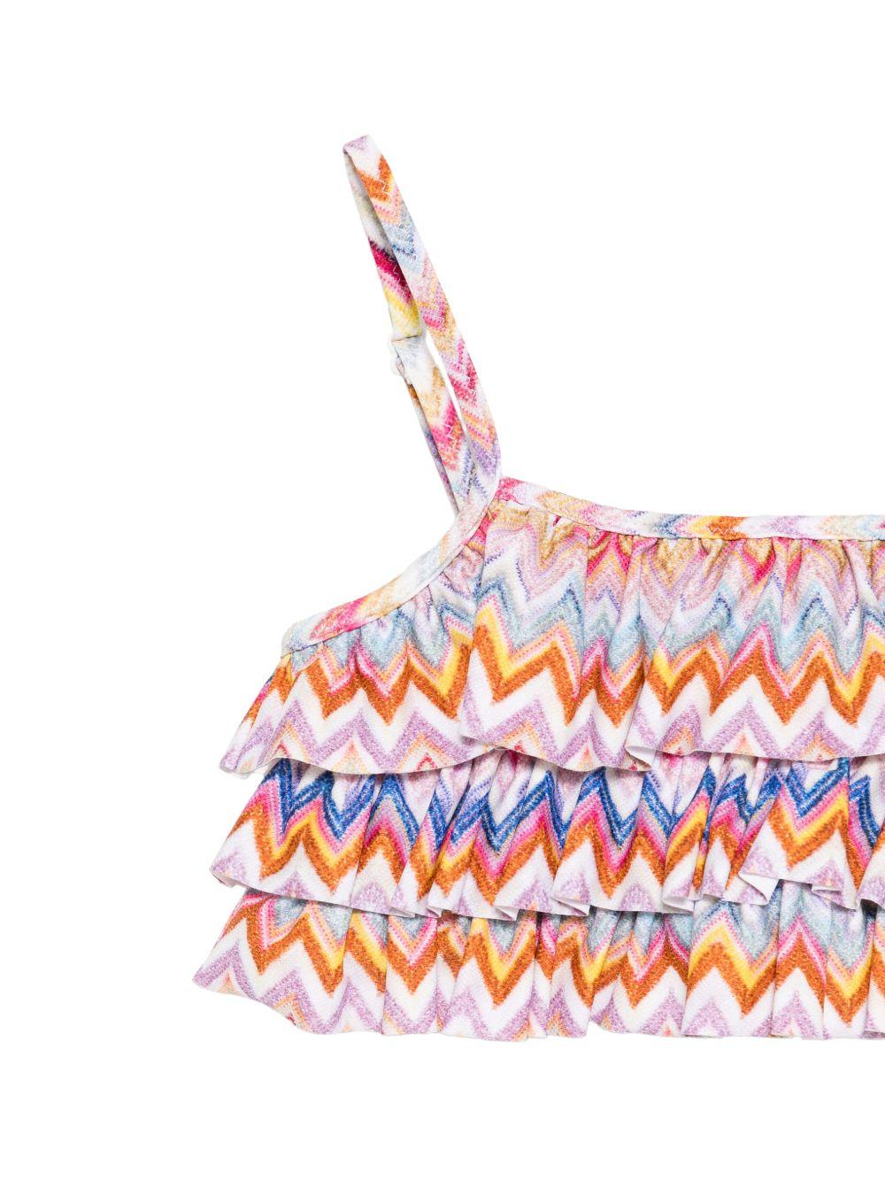 Bikini per bambina Missoni Kids multicolore con design a chevron MYCA49 Z3801 999 MISSONI KIDS