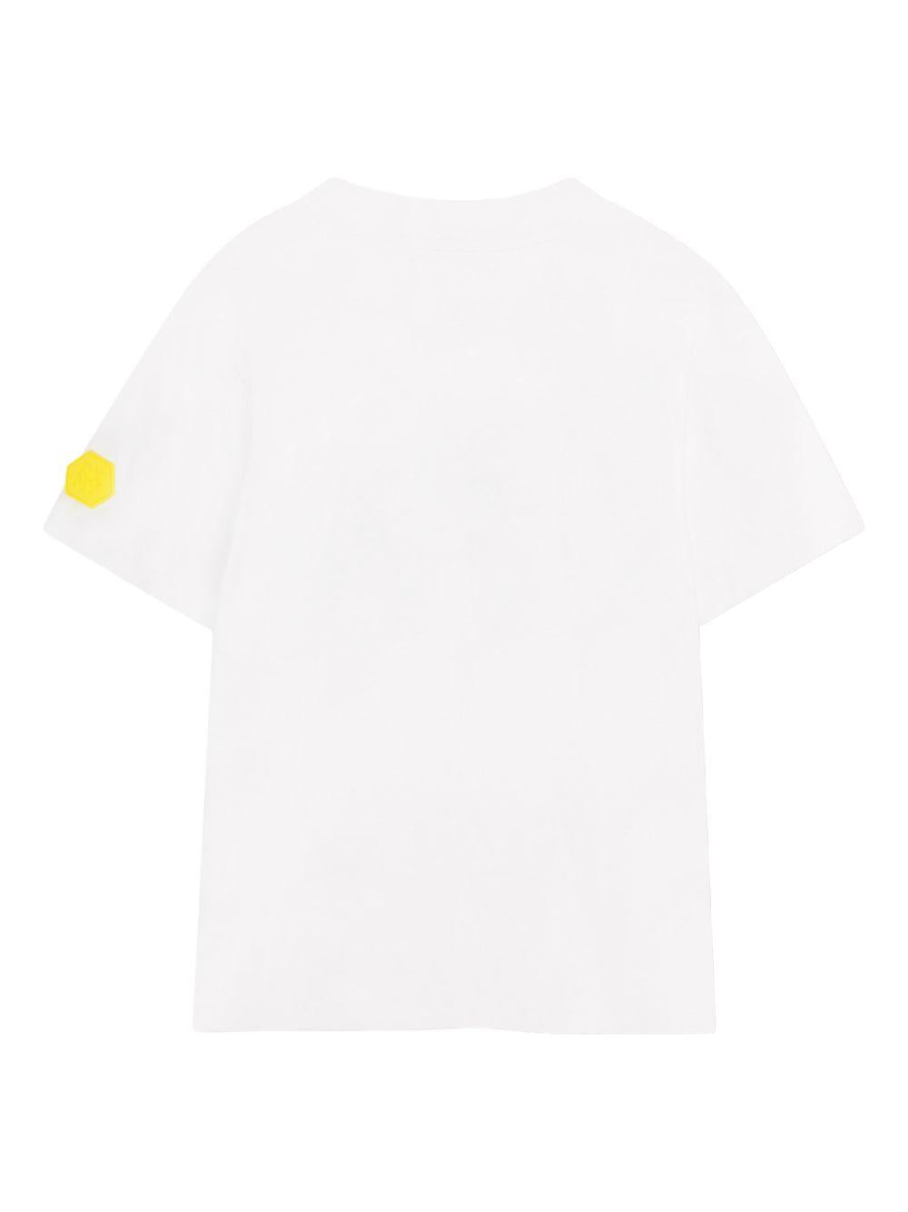 T-shirt per bambino DKNY Kids bianca con stampa logo sul davanti D62543 10P DKNY KIDS
