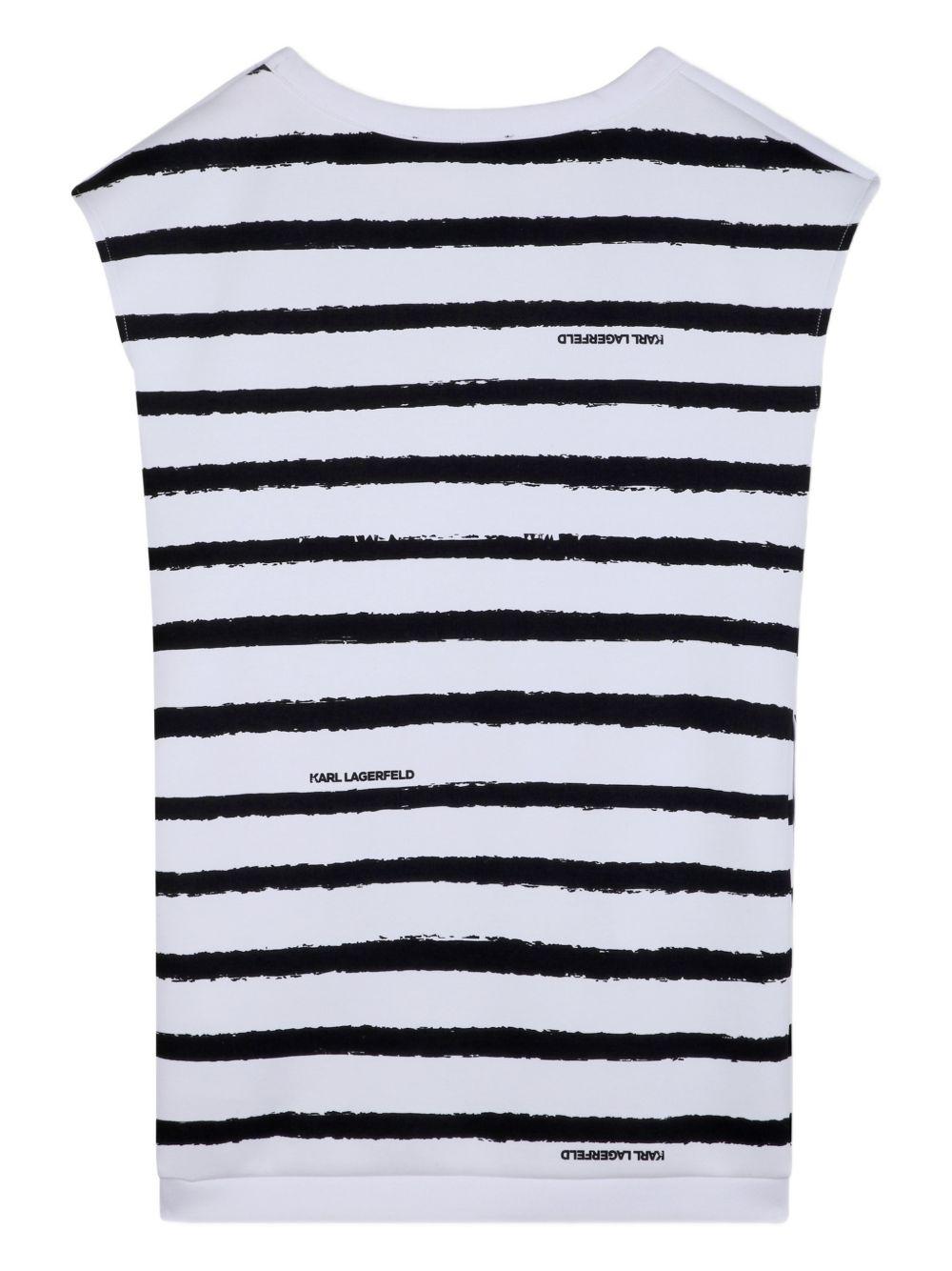 Abito per bambina Karl Lagerfeld Kids bianco e nero a righe con paillettes Z31149 N50 KARL LAGERFELD KIDS
