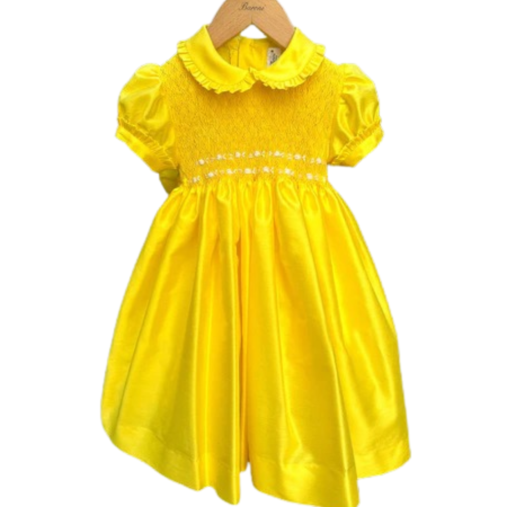 Abito con smock a mano 10678 GIALLO BARONI KIDS