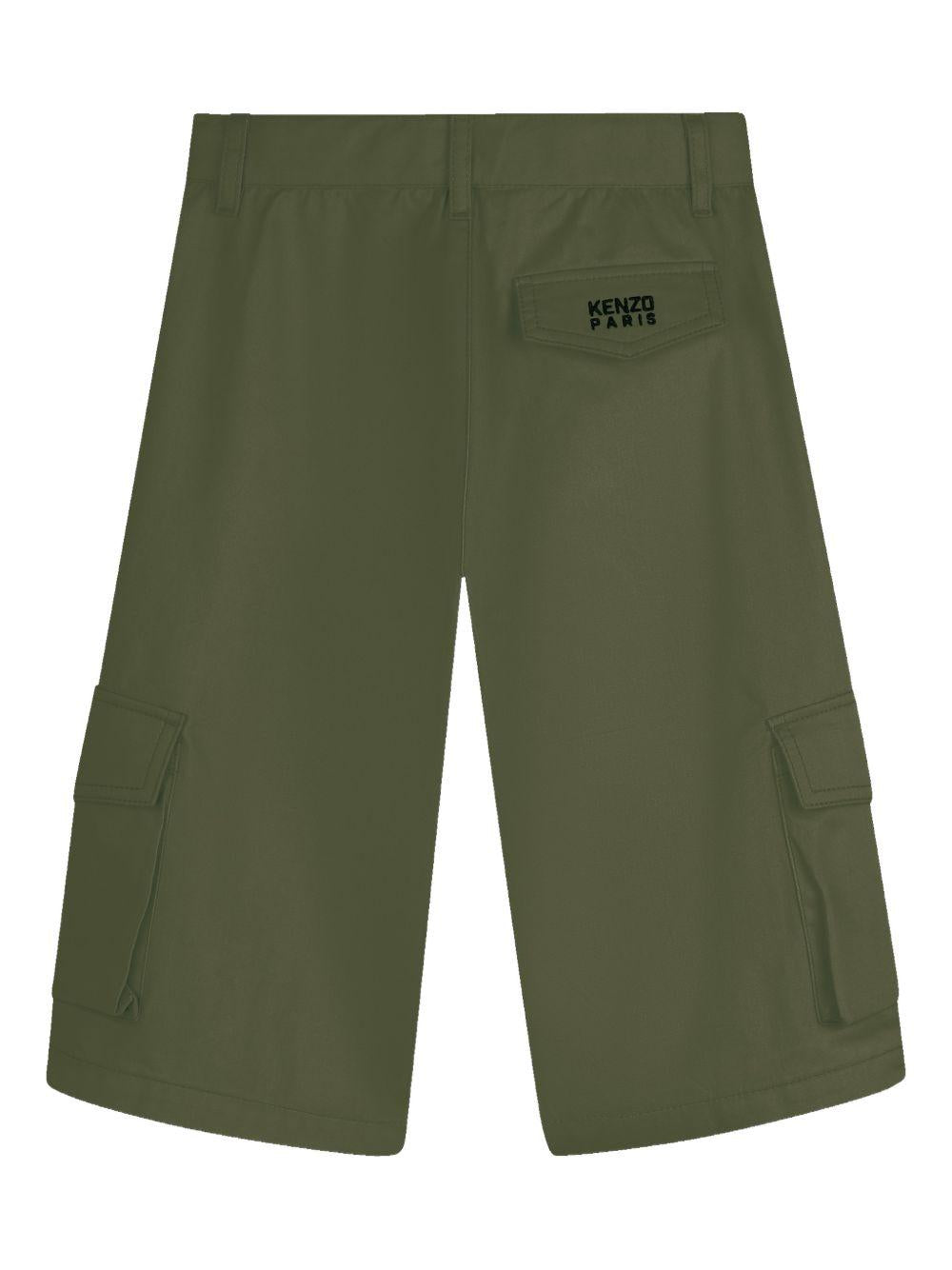 Cargo corti per bambino Kenzo Kids verde con applicazione K61644 64B KENZO KIDS