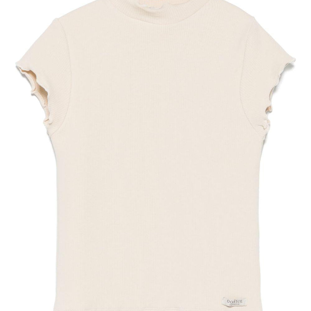 T-shirt per bambina Donsje beige a coste 4075000 00004 DONSJE