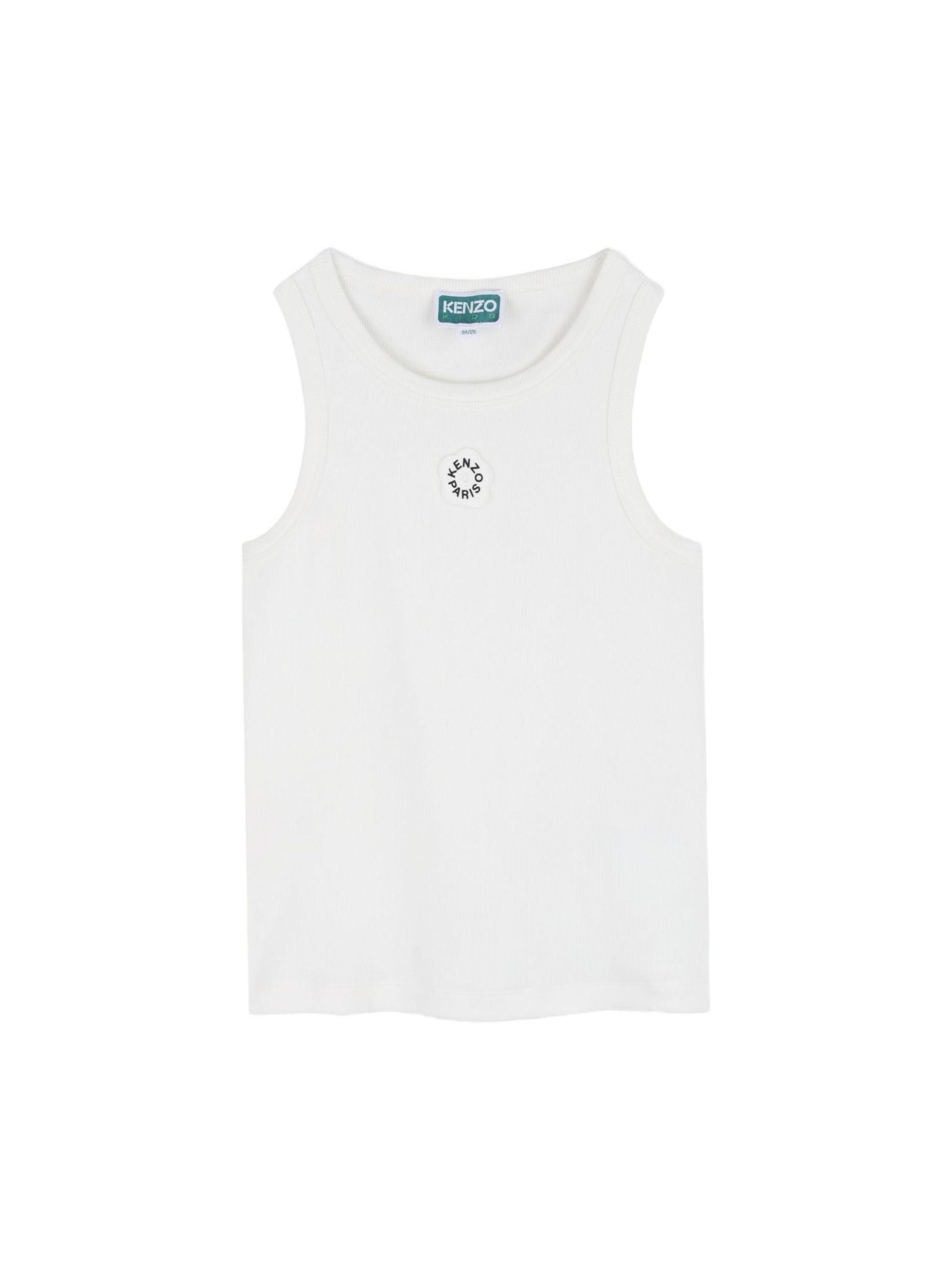 Canotta per bambina Kenzo Kids bianca con dettaglio logo K61880 117 KENZO KIDS